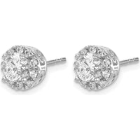 14K White Gold Diamond Halo Stud Earrings with Milgrain Detail - 0.52 Carat Total Diamond Weight by Monteluci Fine Jewelry