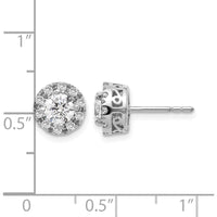 14K White Gold Diamond Halo Stud Earrings with Milgrain Detail - 0.52 Carat Total Diamond Weight by Monteluci Fine Jewelry