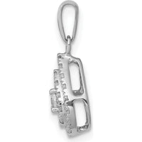 14K White Gold Diamond Halo Teardrop Pendant with 0.19 Carat Total Diamond Weight by Monteluci Fine Jewelry