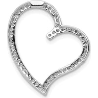 14K White Gold Diamond Heart Chain Slide Pendant - 0.17 Carat Total Diamond Weight by Monteluci Fine Jewelry