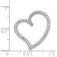 14K White Gold Diamond Heart Chain Slide Pendant - 0.17 Carat Total Diamond Weight by Monteluci Fine Jewelry