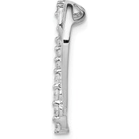 14K White Gold Diamond Heart Chain Slide Pendant - 1/6 Carat Total Diamond Weight by Monteluci Fine Jewelry