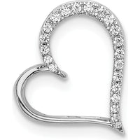 14K White Gold Diamond Heart Chain Slide Pendant with Round Diamonds - 0.012 Carat Total Diamond Weight by Oro Pregiato