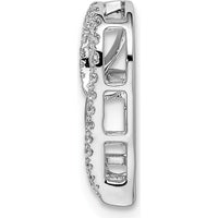 14K White Gold Diamond Heart Chain Slide Pendant with Round Diamonds - 0.012 Carat Total Diamond Weight by Oro Pregiato
