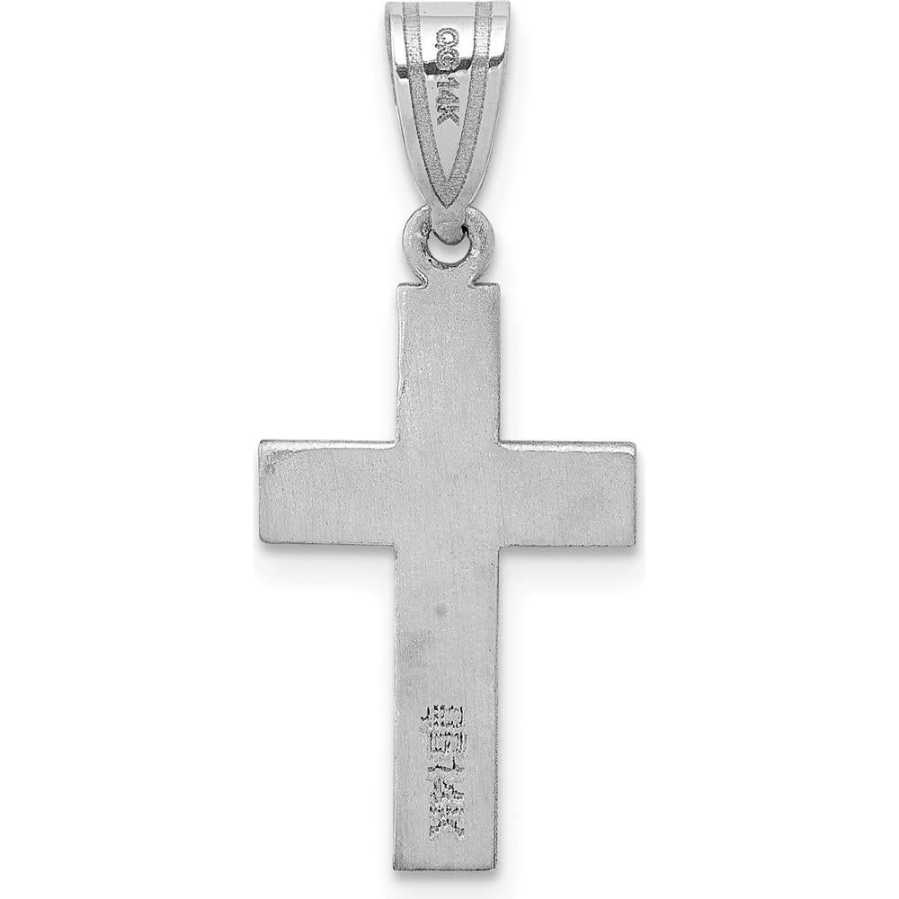 14K White Gold Diamond Heart Cross Pendant - 0.01 Carat Diamond Weight by Monteluci Fine Jewelry