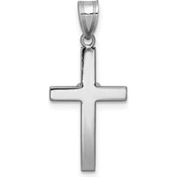14K White Gold Diamond Heart Cross Pendant with Round Diamond - 0.01 Carat Total Diamond Weight by Monteluci Fine Jewelry