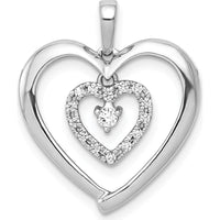 14K White Gold Diamond Heart Dangle Pendant - 0.035 Carat Total Diamond Weight by Monteluci Fine Jewelry