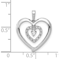14K White Gold Diamond Heart Dangle Pendant - 0.035 Carat Total Diamond Weight by Monteluci Fine Jewelry
