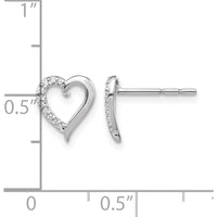 14K White Gold Diamond Heart Earrings - 0.06 Carat Total Diamond Weight by Monteluci Fine Jewelry