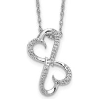 14K White Gold Diamond Heart Infinity Pendant Necklace - 0.007 Carat Total Diamond Weight by Monteluci Fine Jewelry