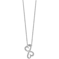 14K White Gold Diamond Heart Infinity Pendant Necklace - 0.007 Carat Total Diamond Weight by Monteluci Fine Jewelry
