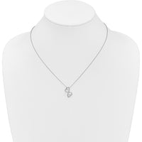 14K White Gold Diamond Heart Infinity Pendant Necklace - 0.007 Carat Total Diamond Weight by Monteluci Fine Jewelry