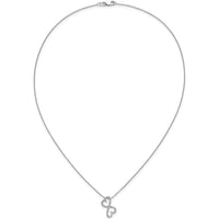 14K White Gold Diamond Heart Infinity Pendant Necklace - 0.007 Carat Total Diamond Weight by Monteluci Fine Jewelry