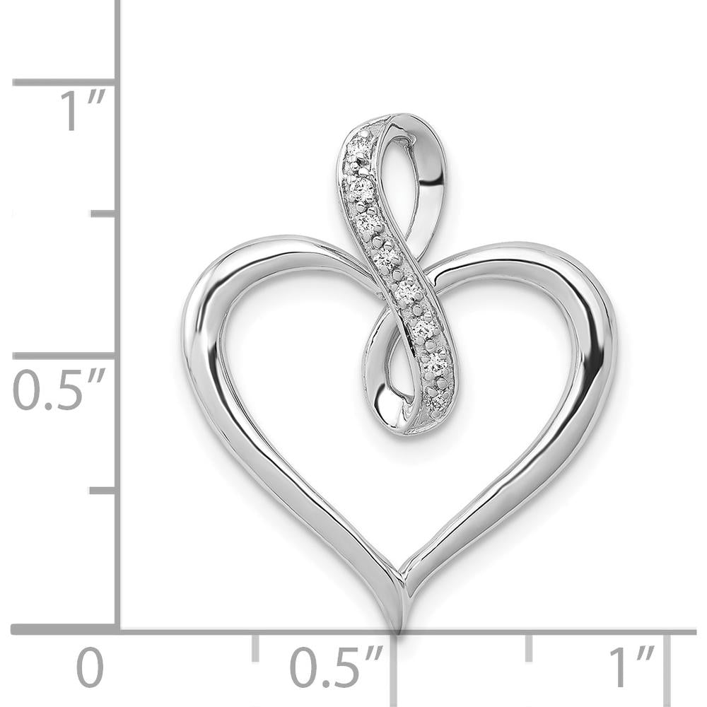 14K White Gold Diamond Heart Infinity Pendant with 0.006 Carat Round Diamonds by Monteluci Fine Jewelry