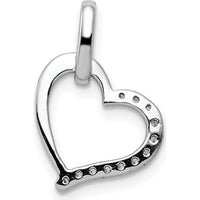14K White Gold Diamond Heart Pendant - 1/15 Carat Total Diamond Weight by Monteluci Fine Jewelry