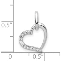 14K White Gold Diamond Heart Pendant - 1/15 Carat Total Diamond Weight by Monteluci Fine Jewelry