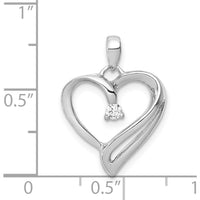 14K White Gold Diamond Heart Pendant with 0.05 Carat Round Diamond by Monteluci Fine Jewelry