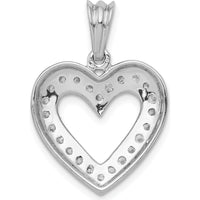 14K White Gold Diamond Heart Pendant with 1/3 Carat Total Diamond Weight by Monteluci Fine Jewelry