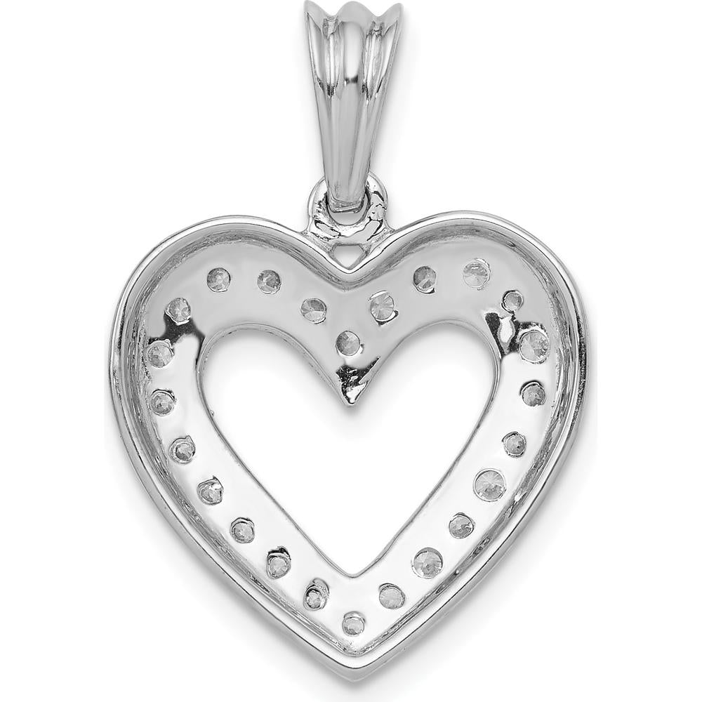 14K White Gold Diamond Heart Pendant with 1/3 Carat Total Diamond Weight by Monteluci Fine Jewelry