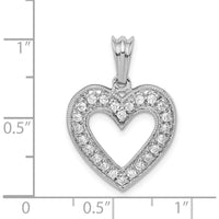 14K White Gold Diamond Heart Pendant with 1/3 Carat Total Diamond Weight by Monteluci Fine Jewelry