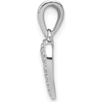 14K White Gold Diamond Heart Pendant with 18 Round Diamonds - 0.011 Carat Total Diamond Weight by Monteluci Fine Jewelry