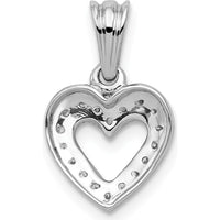 14K White Gold Diamond Heart Pendant with 18 Round Diamonds - 0.011 Carat Total Diamond Weight by Monteluci Fine Jewelry