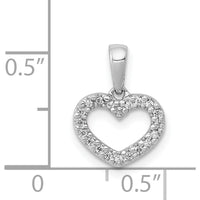 14K White Gold Diamond Heart Pendant with 20 Round Diamonds - 0.03 Carat Total Diamond Weight by Monteluci Fine Jewelry