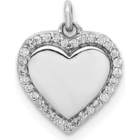 14K White Gold Diamond Heart Pendant with 31 Round Diamonds - 0.003 Carat Total Diamond Weight by Monteluci Fine Jewelry