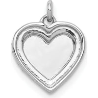 14K White Gold Diamond Heart Pendant with 31 Round Diamonds - 0.003 Carat Total Diamond Weight by Monteluci Fine Jewelry