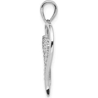 14K White Gold Diamond Heart Pendant with 35 Round Diamonds - 1/10 Carat Total Diamond Weight by Monteluci Fine Jewelry