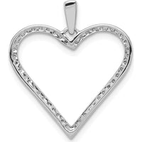 14K White Gold Diamond Heart Pendant with 48 Round Diamonds - 0.16 Carat Total Diamond Weight by Monteluci Fine Jewelry