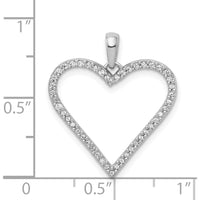 14K White Gold Diamond Heart Pendant with 48 Round Diamonds - 0.16 Carat Total Diamond Weight by Monteluci Fine Jewelry