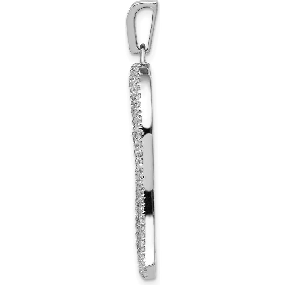 14K White Gold Diamond Heart Pendant with 5/8 Carat Total Diamond Weight by Monteluci Fine Jewelry