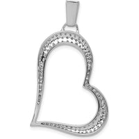14K White Gold Diamond Heart Pendant with 5/8 Carat Total Diamond Weight by Monteluci Fine Jewelry