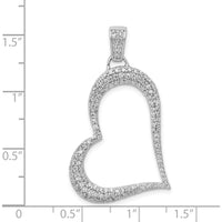 14K White Gold Diamond Heart Pendant with 5/8 Carat Total Diamond Weight by Monteluci Fine Jewelry