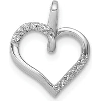 14K White Gold Diamond Heart Pendant with Natural Round Diamonds - 0.008 Carat Total Diamond Weight by Monteluci Fine Jewelry