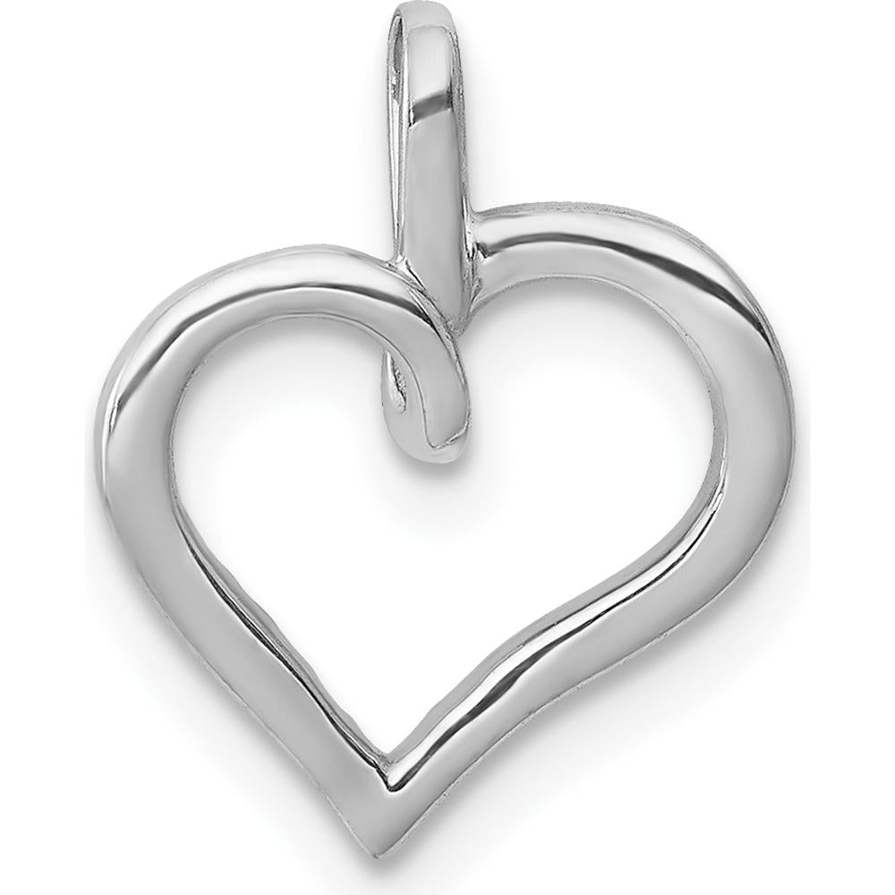 14K White Gold Diamond Heart Pendant with Natural Round Diamonds - 0.008 Carat Total Diamond Weight by Monteluci Fine Jewelry