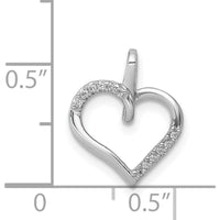 14K White Gold Diamond Heart Pendant with Natural Round Diamonds - 0.008 Carat Total Diamond Weight by Monteluci Fine Jewelry