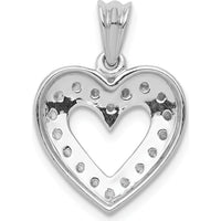 14K White Gold Diamond Heart Pendant with Round Diamonds - 0.25 Carat Total Diamond Weight by Monteluci Fine Jewelry
