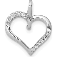 14K White Gold Diamond Heart Pendant with Round Diamonds - 1/15 Carat Total Diamond Weight by Monteluci Fine Jewelry