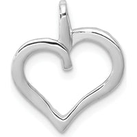 14K White Gold Diamond Heart Pendant with Round Diamonds - 1/15 Carat Total Diamond Weight by Monteluci Fine Jewelry