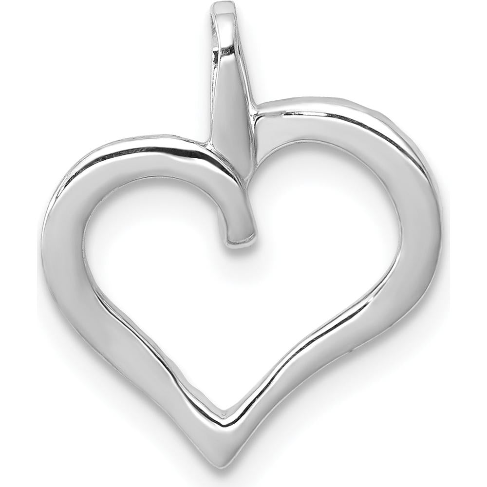 14K White Gold Diamond Heart Pendant with Round Diamonds - 1/15 Carat Total Diamond Weight by Monteluci Fine Jewelry