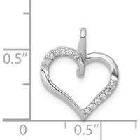 14K White Gold Diamond Heart Pendant with Round Diamonds - 1/15 Carat Total Diamond Weight by Monteluci Fine Jewelry