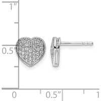 14K White Gold Diamond Heart Post Earrings - 0.33 Carat Total Diamond Weight by Oro Pregiato