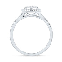 14K White Gold Diamond Heart Ring - 1/3 Carat Total Diamond Weight