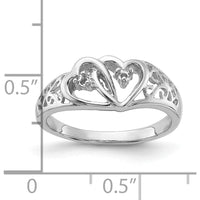 14K White Gold Diamond Heart Ring Mounting with Polished Finish - Customizable for Your Perfect Stone by Oro Pregiato