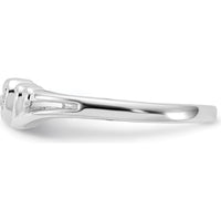 14K White Gold Diamond Heart Ring with 3 Round Natural Diamonds - 0.008 Carat Total Weight by Monteluci Fine Jewelry