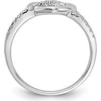 14K White Gold Diamond Heart Ring with Pave Set Round Diamonds - 0.07 Carat Total Diamond Weight by 0