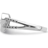 14K White Gold Diamond Heart Ring with Pave Set Round Diamonds - 0.07 Carat Total Diamond Weight by 0
