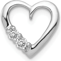 14K White Gold Diamond Heart Slide Pendant with 0.09 Carat Total Diamond Weight by Monteluci Fine Jewelry